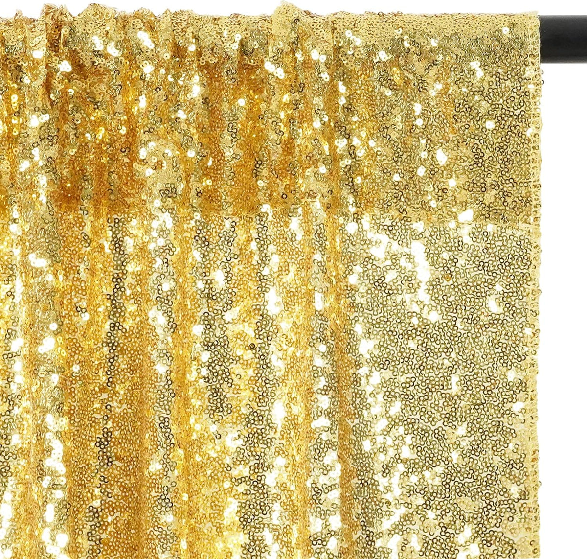 Eternal Beauty Gold Sequin Backdrop, 7x7 Ft Glitter Background Curtains for Shimmer Photography