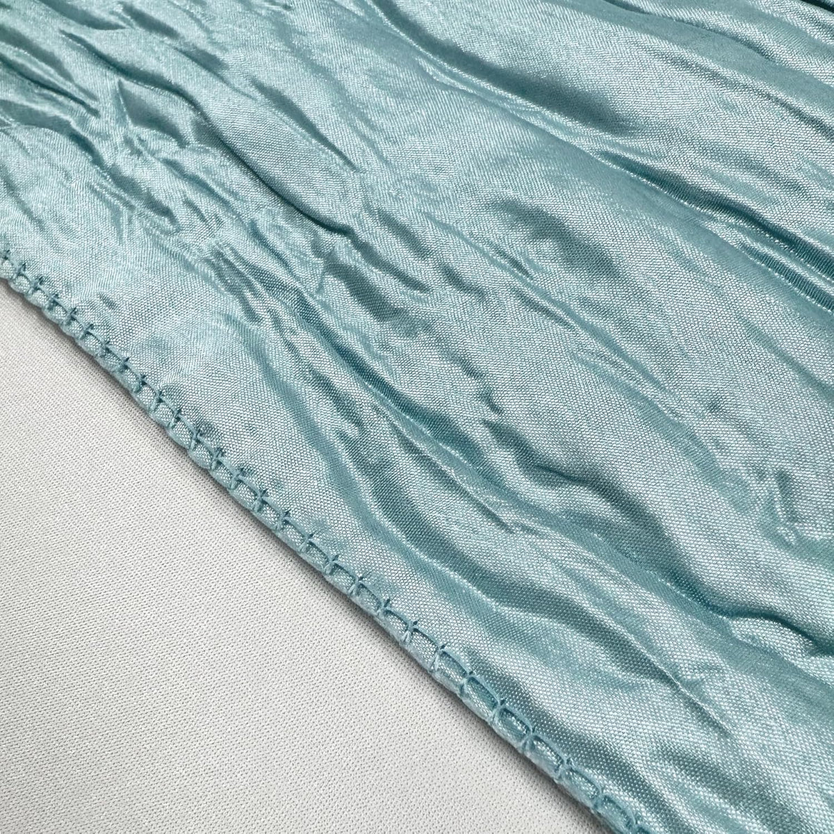 YOUR CHAIR COVERS - 90 x 132 inch Rectangular Crinkle Taffeta Tablecloth - Dusty Blue, Rectangle