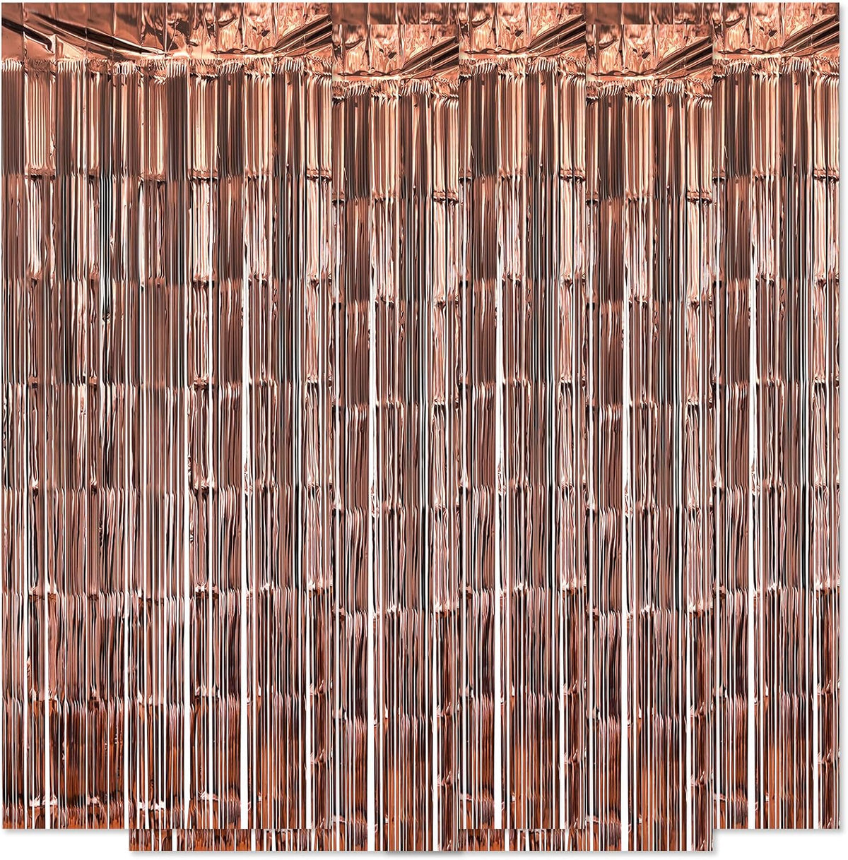 5 Pack Brown Fringe Backdrop 3.2ft x 8.2ft Silver Foil Fringe Curtains Party Tinsel Curtain