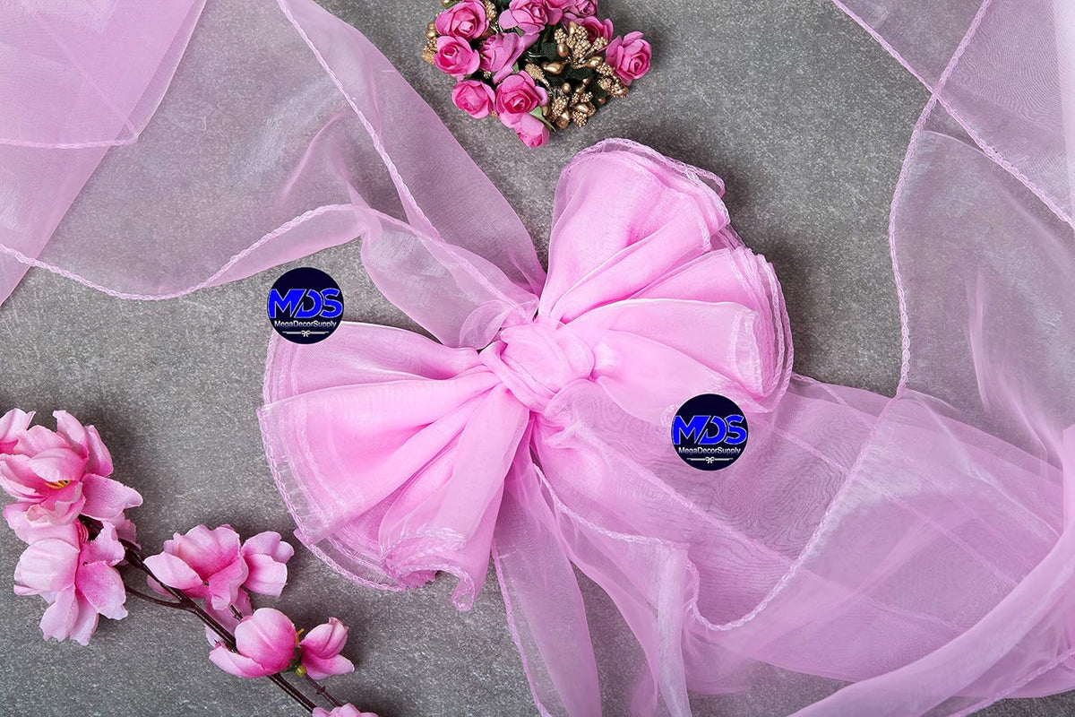 MDS Pack of 200 PCS Organza Chair Sashes Wider Dining Chair Bows Ribbon Tie Back for Wedding Party