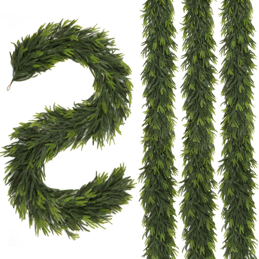 N&T NIETING 6FT Christmas Norfolk Pine Garland Real Touch Pine Artificial Garlands Faux Greenery