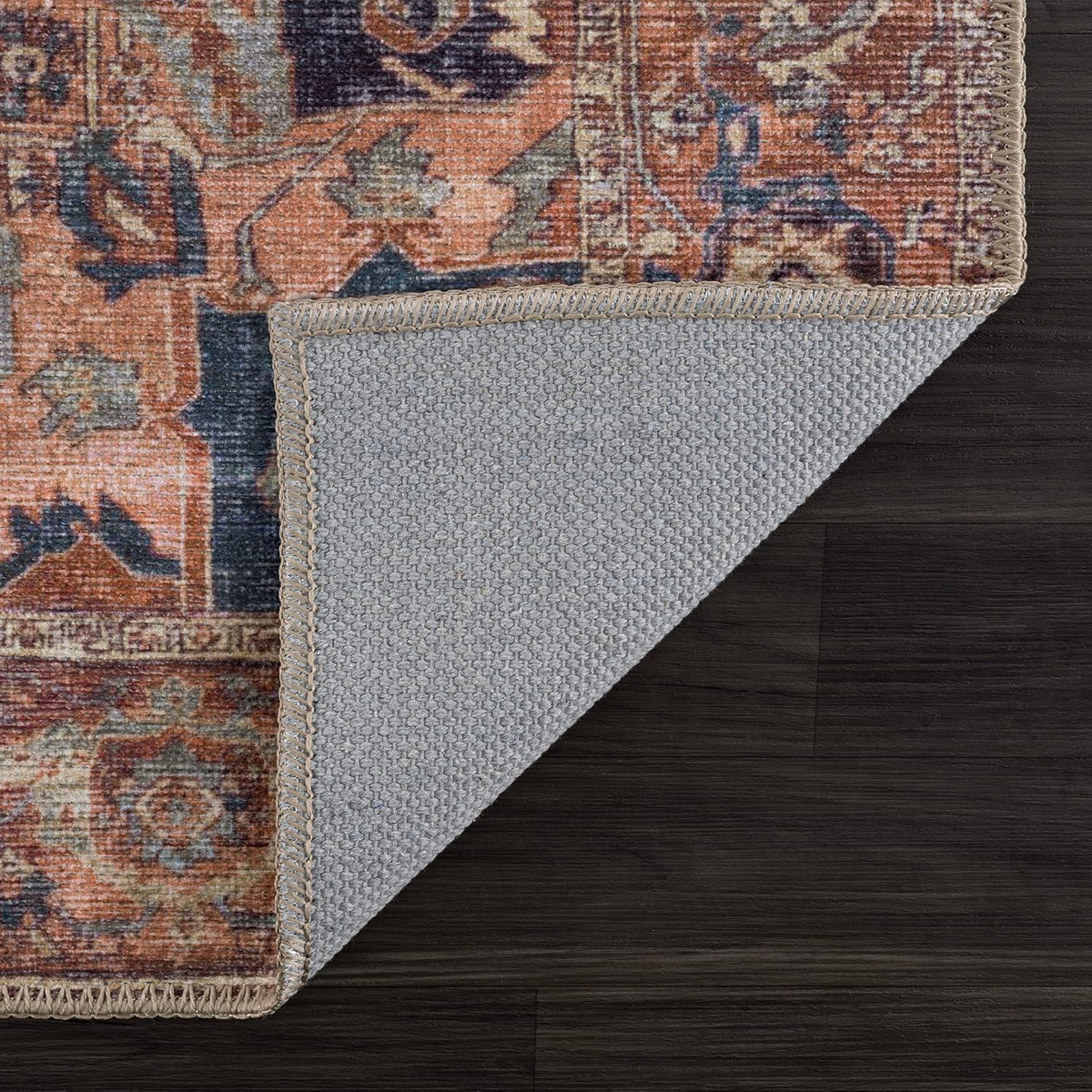 Bloom Rugs Washable 7 ft Runner - Beige/Terracotta Traditional Runner for Entryway, Hallway