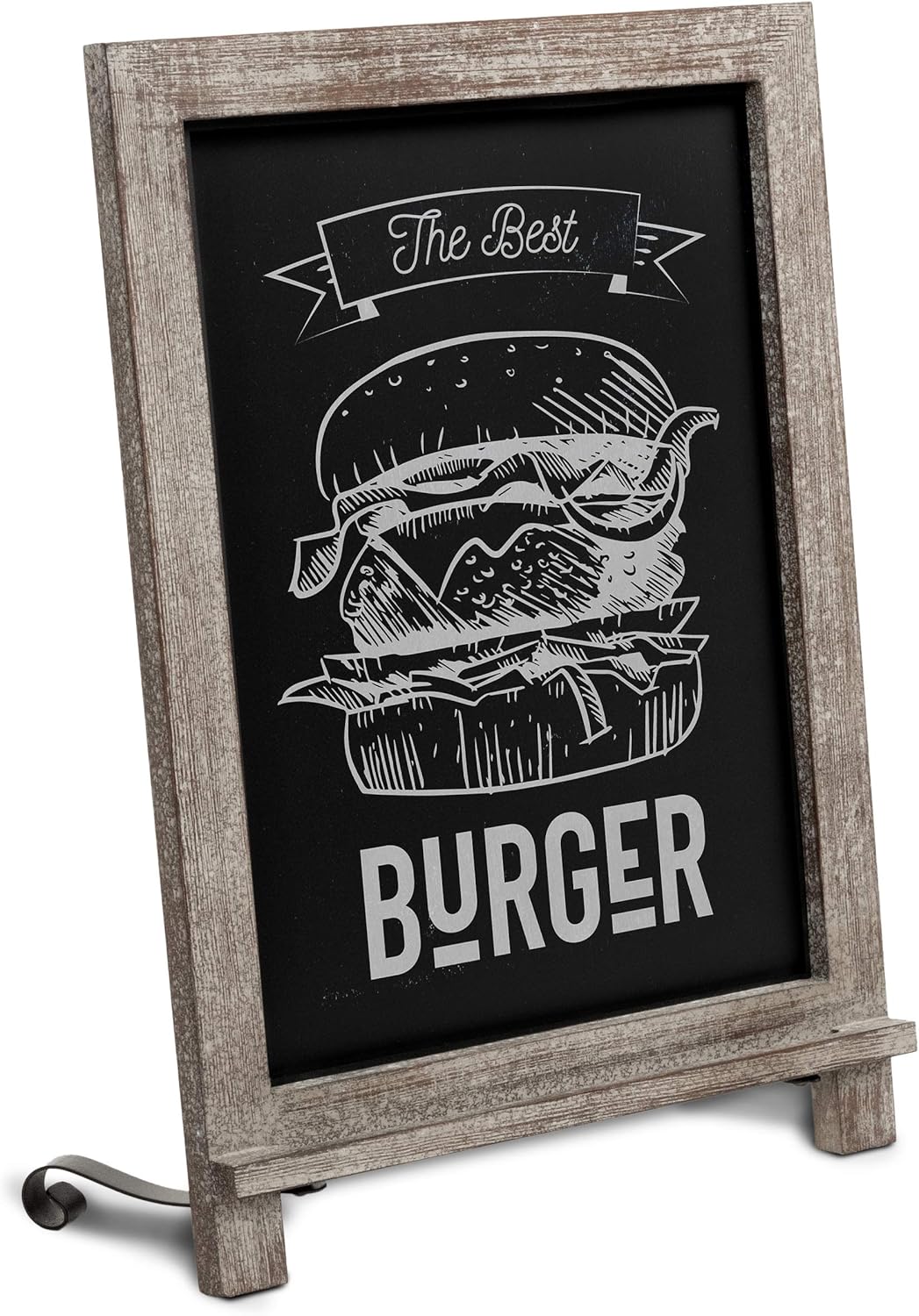 HBCY Creations Rustic Weathered Wooden Tabletop Chalkboard with Legs/Vintage Wedding Table