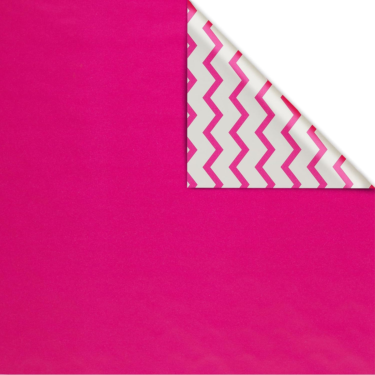 American Greetings Reversible Wrapping Paper Jumbo Roll for All Occasions, Pink and Chevron (1