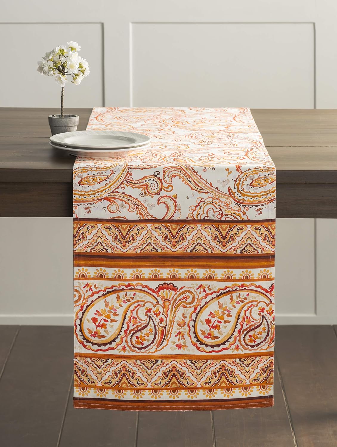 Maison d' Hermine Table Runner 100% Cotton Single Layer Table Runners 48 inches Long Decorative for
