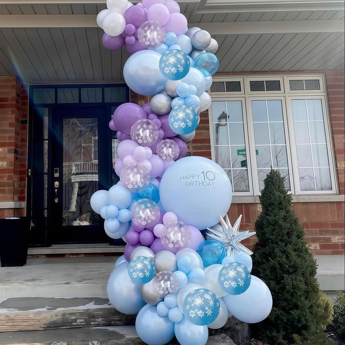 Pearl Purple and Blue Balloons 50pcs, Winter Wonderland Pearl Purple Blue White Iridescent Balloons