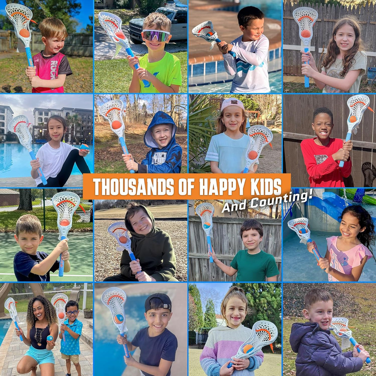 Mini Toss Lacrosse Set – The Ultimate Game for the Backyard and Pool- Fun Gift for Kids - Comes