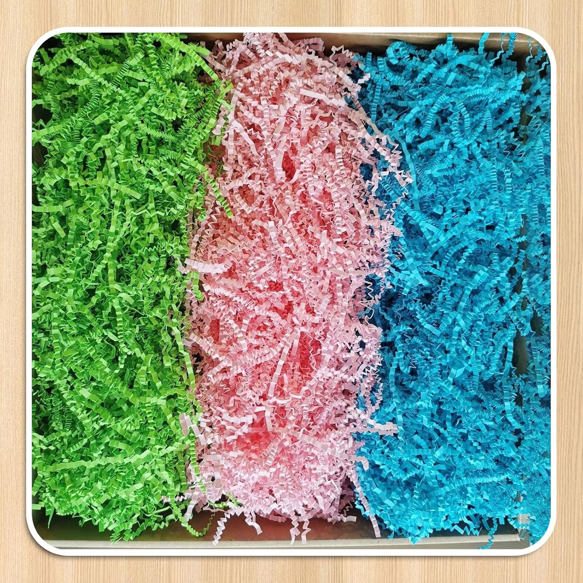 1 LB Deep Blue Crinkle Cut Paper Shred Filler Great for Gift Wrapping, Deep Blue Basket Fillers