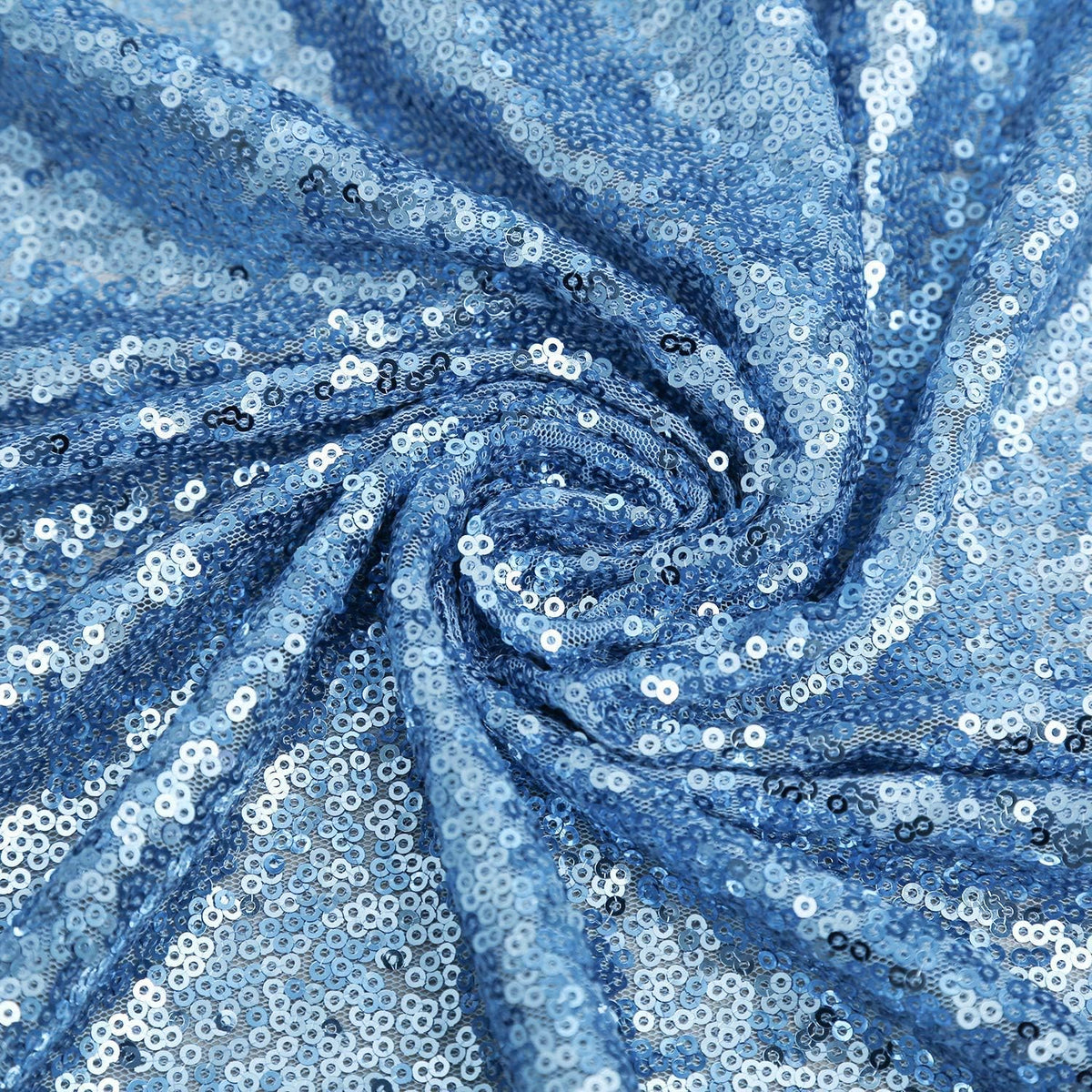 QueenDream Baby Blue Sequin Tablecloth 90x156 Inch Glitter Table Cloth for Baby Shower Birthday