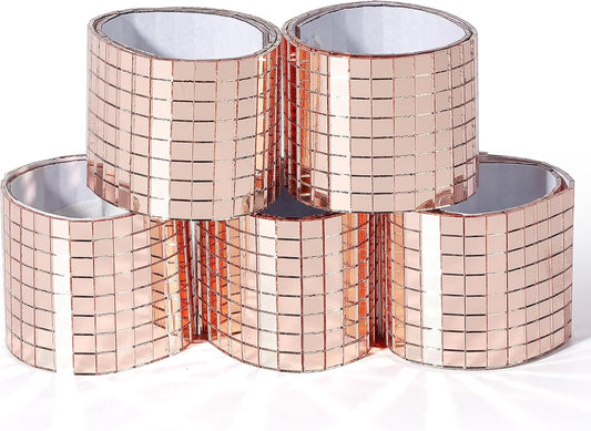 PP OPOUNT 2360 Pieces Self-Adhesive Mosaic Tiles, 5 x 5 mm Disco Tiles, Real Glass Mirror Mosaic