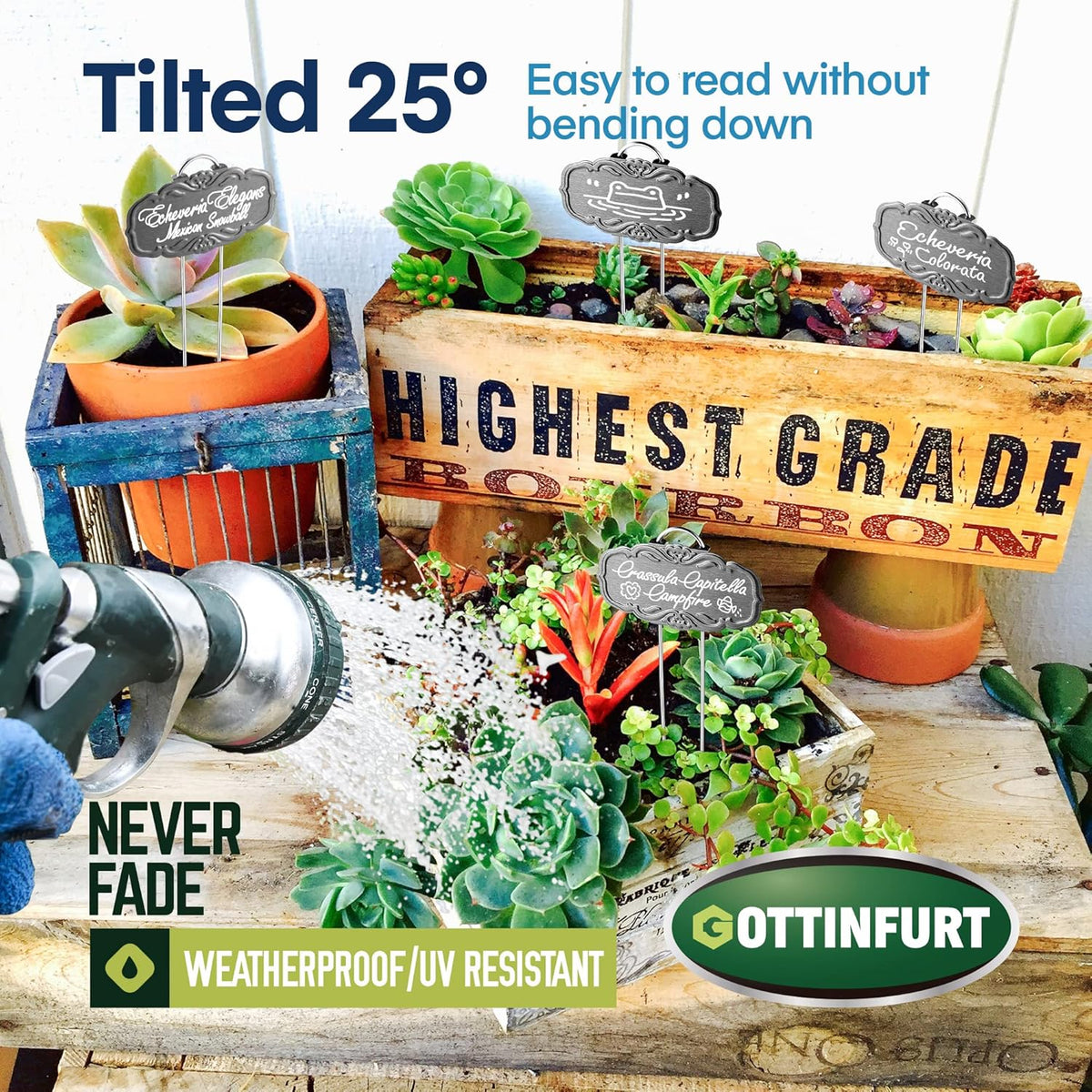 Updated Metal Plant Labels for Garden, 25 Pack Stainless Steel DIY Plant Markers Waterproof for