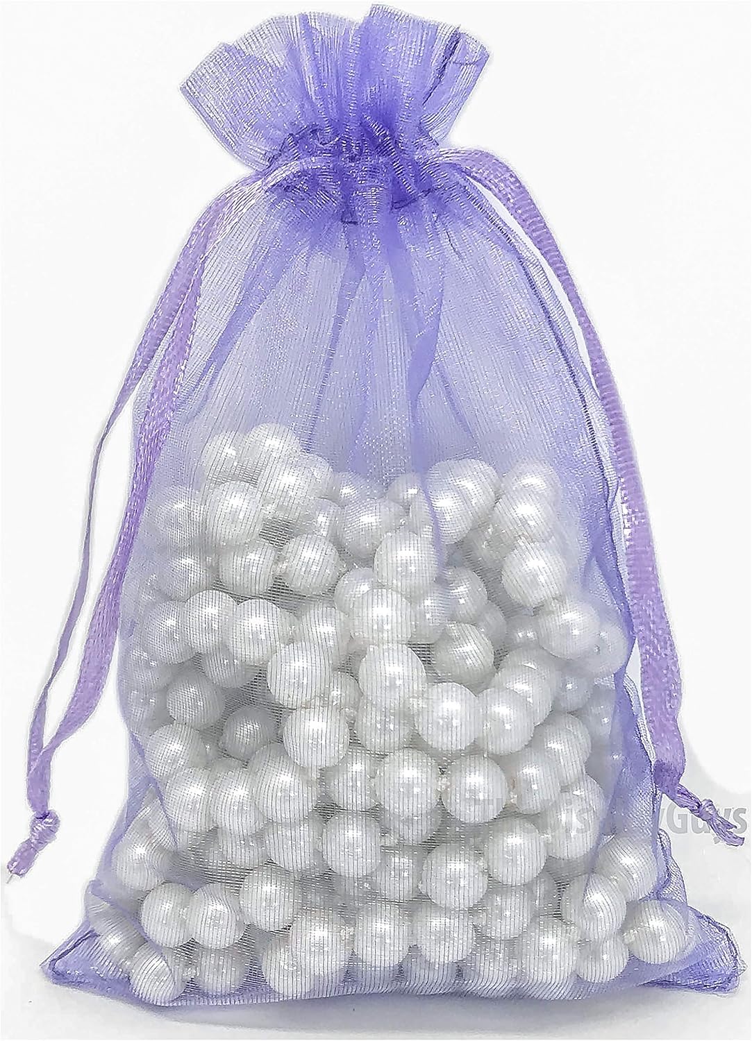 TheDisplayGuys 100-Pack 4x6 Lavender Sheer Organza Gift Bags with Drawstring, Jewelry Candy Treat
