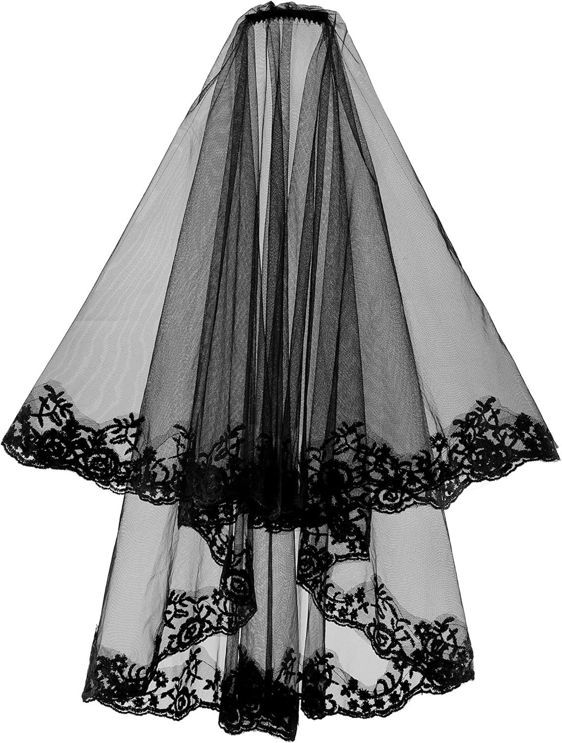 Ayliss Women Mesh Veils Black Bridal Birdcage Short Wedding Face Veil with Clip Tulle Gothic Bride