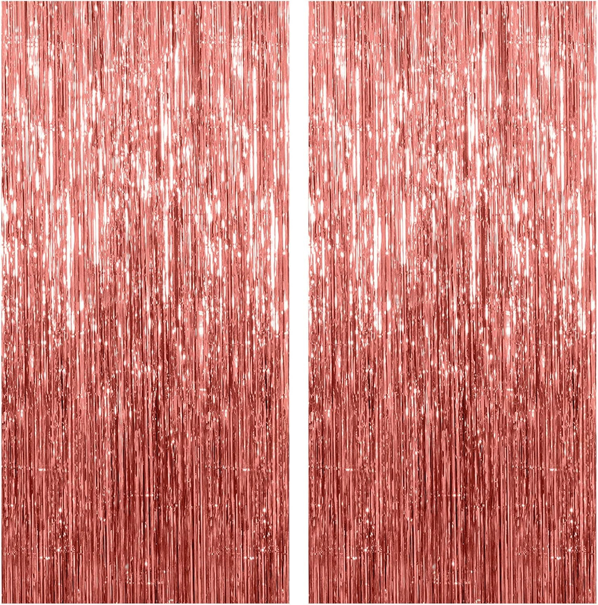2 Pack Rose Gold Backdrop Birthday Decorations Foil Curtain Bachelorette Party Decor Rose Gold