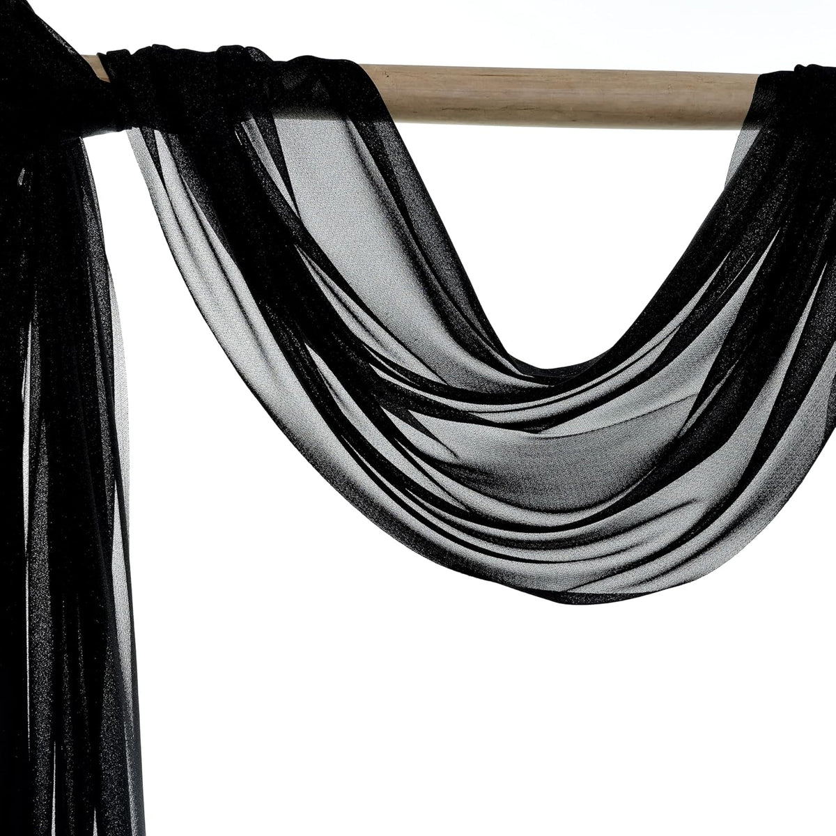 VDS Pack of 1 Panel (30 Inch X 40 Feet) Wedding Arch Draping Fabric Sheer Chiffon Fabric Drapery