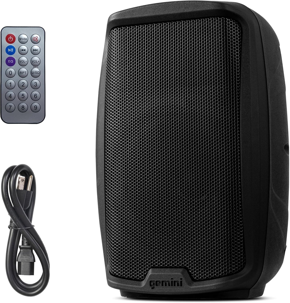 Gemini 12” 1500W Bluetooth PA Speaker with TWS Link, USB/SD/FM, Mic & Guitar Inputs, XLR/RCA/AUX