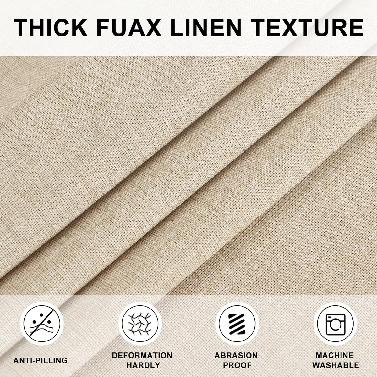 Hiasan Round Linen Tablecloth 60 Inch - Table Cloth Round Tablecloth Wrinkle and Stain Resistant