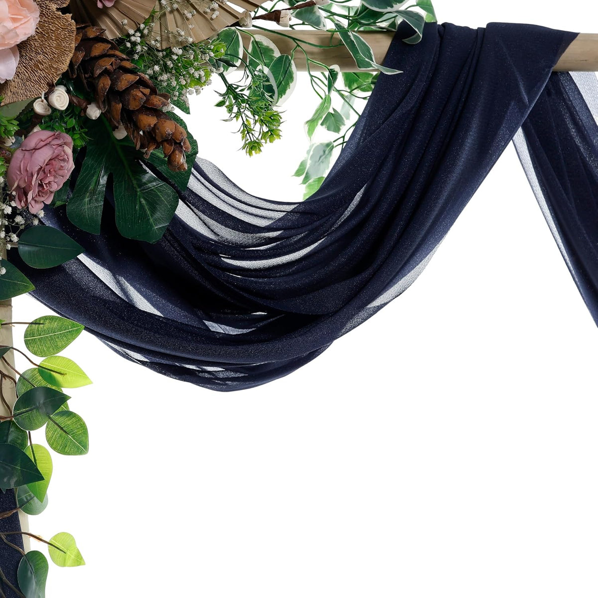 VDS Pack of 1 Panel (30 Inch X 30 Feet) Wedding Arch Draping Fabric Sheer Chiffon Fabric Drapery