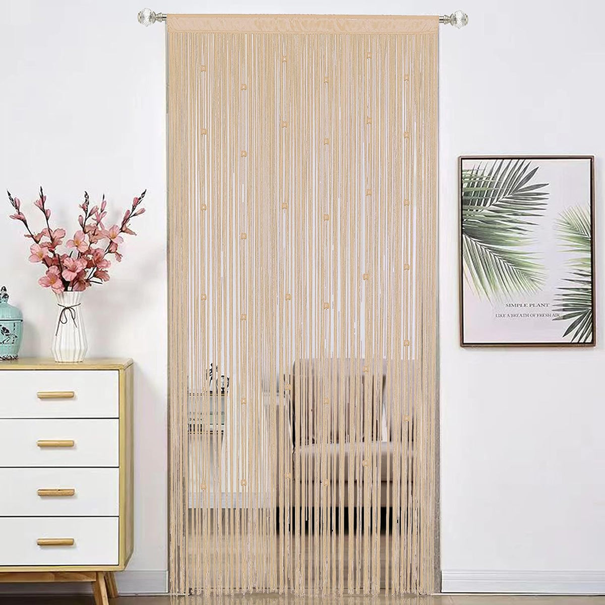 Beaded Doorway Curtain Door Beads Dense String Curtains Fringe Hippie Perfect for Wall Hanging