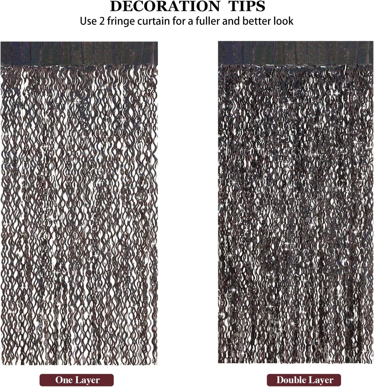 Black Foil Curtain Backdrop, CYLMFC 3 Pack 3.3 ft x 6.6 ft Sparkle Metallic Foil Curtains for Photo