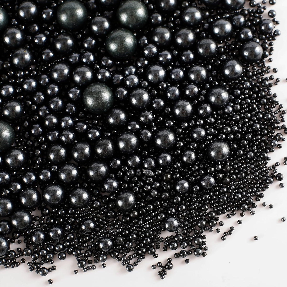 Kasvan Black Pearl Sugar Sprinkles - Edible Candy Pearls 130g/4.58 Oz, Mix Size, Baking Cake