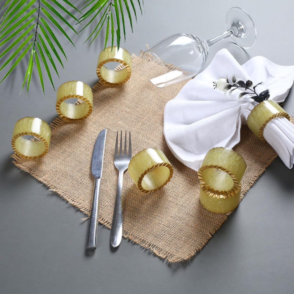 Epoxy Resin Napkin Rings Set of 12 - Handmade Dining Napkin Holder Classic, Everyday, Thanksgiving