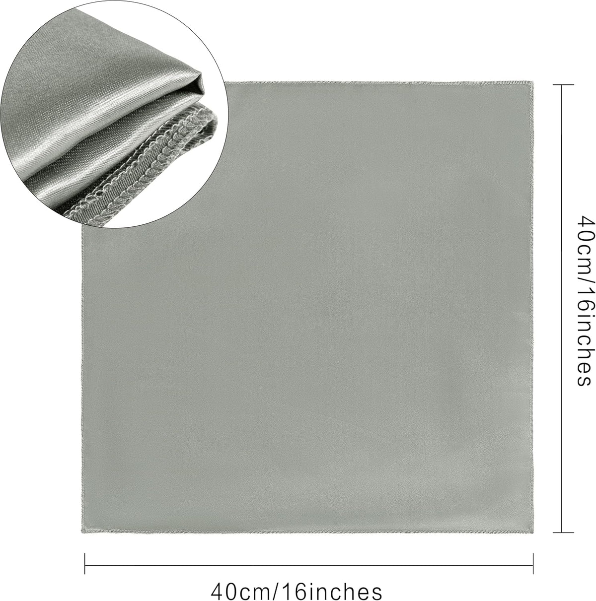 36 Pack Square Satin Dinner Napkins, 16x16 Inches Silky Soft Smooth Table Cloth Napkins for