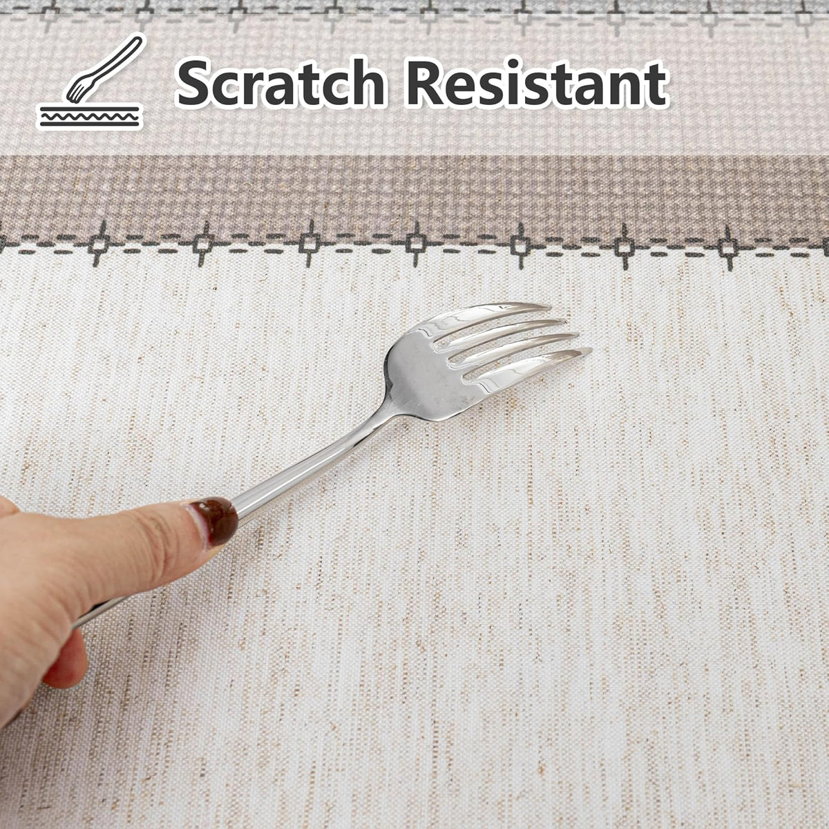 MYSKY HOME Table Cloth 60x84 in Rectangle, Heavy Duty Linen Look Waterproof Tablecloths Farmhouse