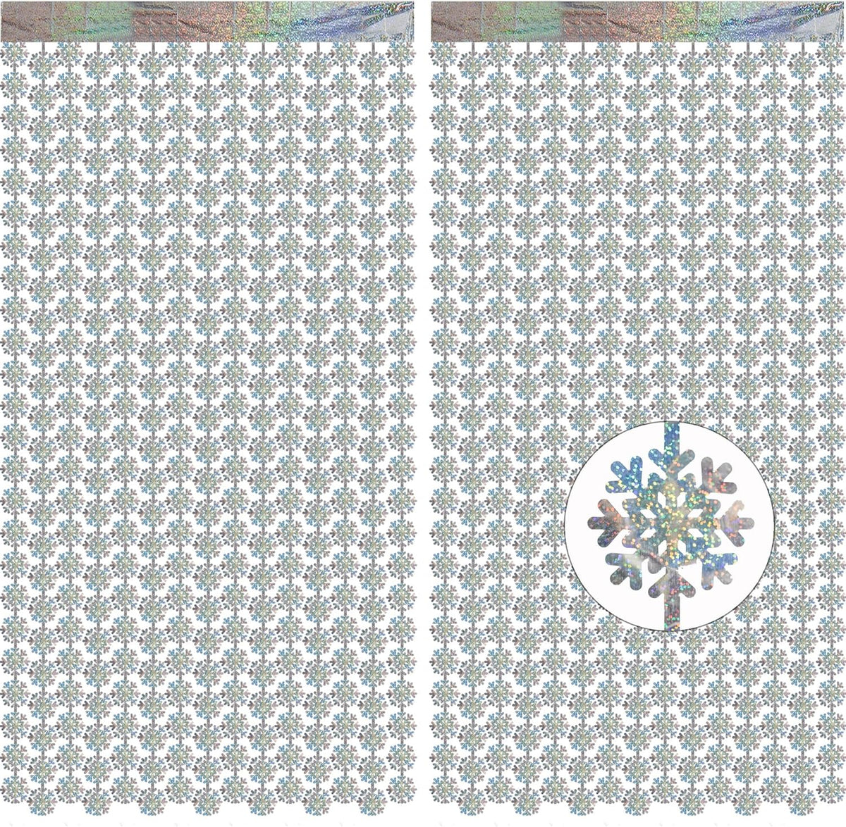 Silver Snowflake Fringe Curtain - GREATRIL Winter Onederland Streamers Backdrop with Sparkling
