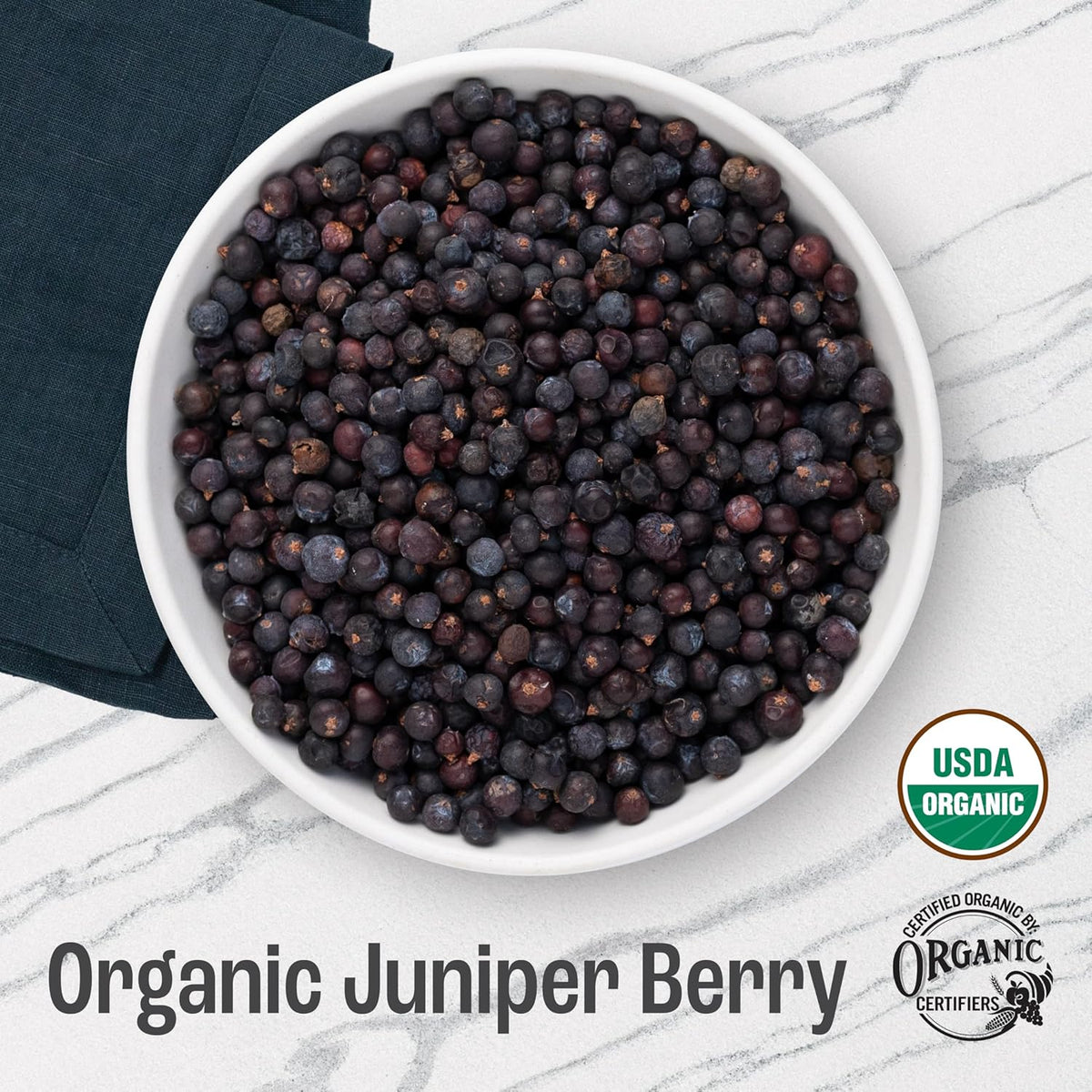 J MAC BOTANICALS, Organic Whole Juniper Berries, Certified Organic, juniper for herbal infusions