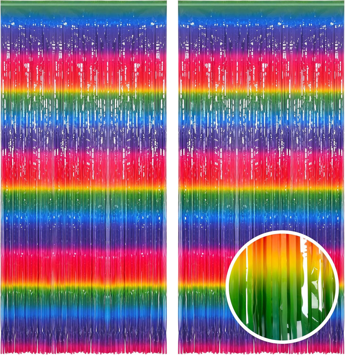 Gradient Colorful Party Streamers Backdrop - GREATRIL Party Backdrop Curtains for