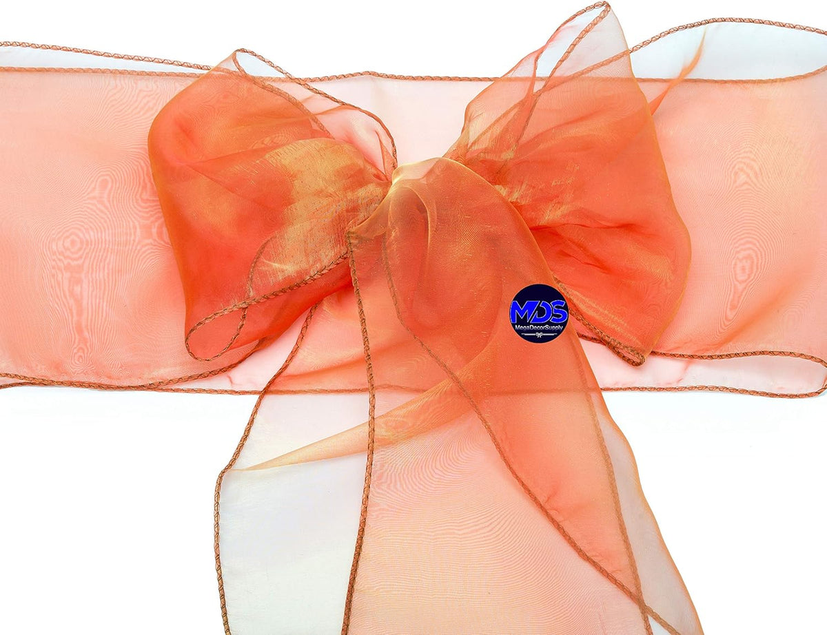 MDS Pack of 200 PCS Organza Chair Sashes Wider Dining Chair Bows Ribbon Tie Back for Wedding Party