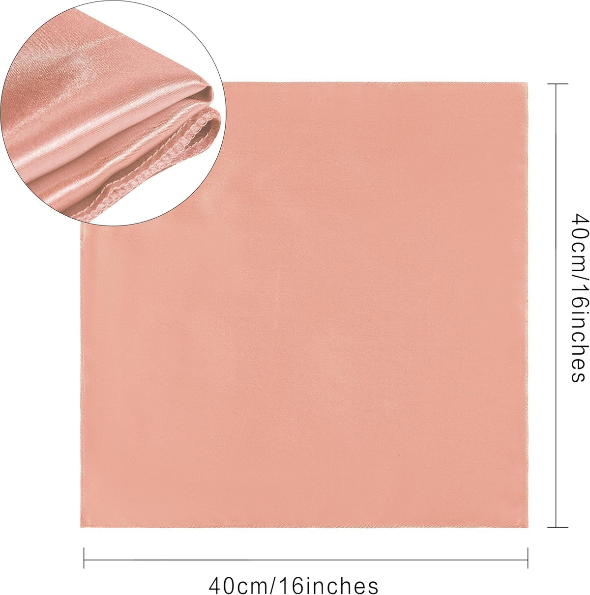 36 Pack Square Satin Dinner Napkins, 16x16 Inches Silky Soft Smooth Table Cloth Napkins for