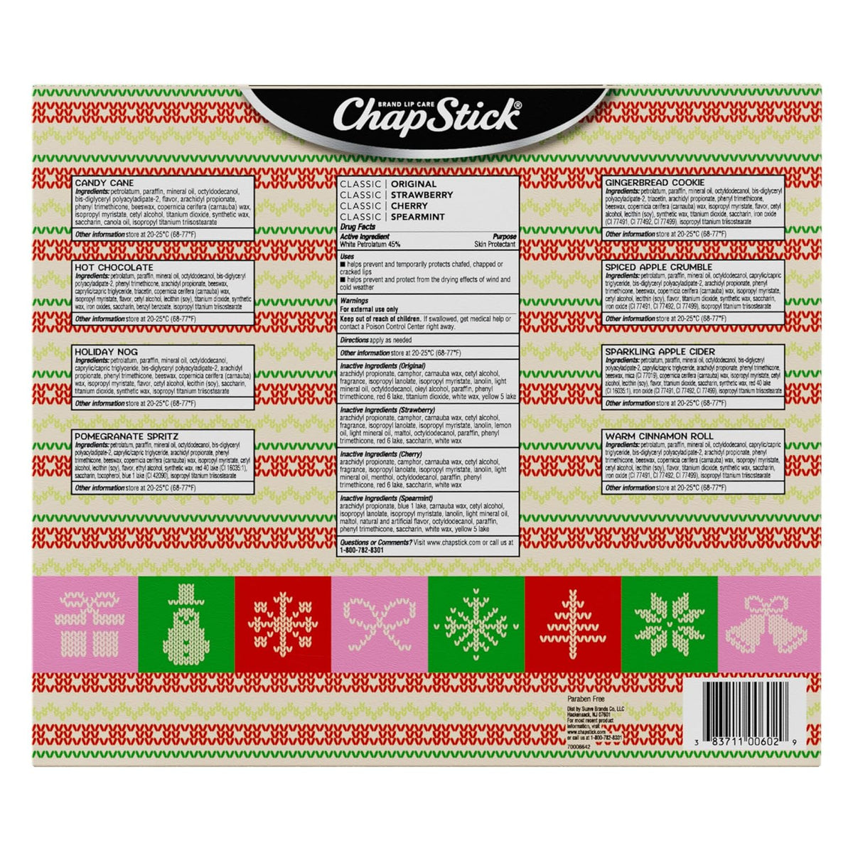 ChapStick 12 Days Advent Calendar Lip Balm Holiday Gift Set, Moisturizing Daily Lip Care For Dry