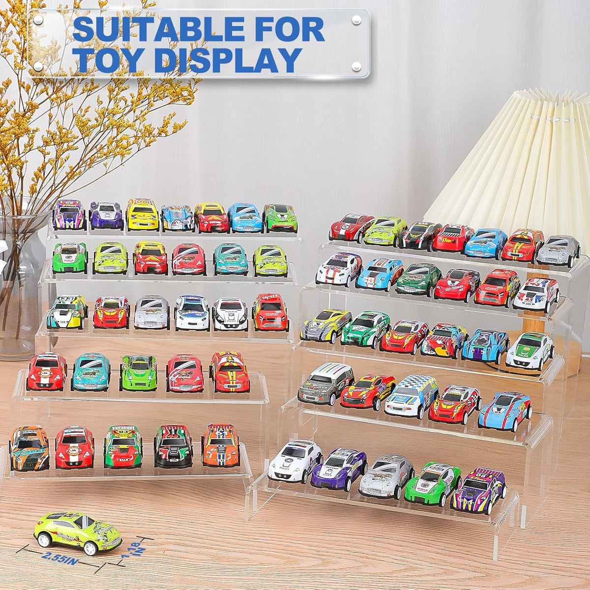 Aheroi Acrylic Risers, 20 Pcs 4 Set Display Stands, Clear Rectangular Risers for Decor, Cupcake
