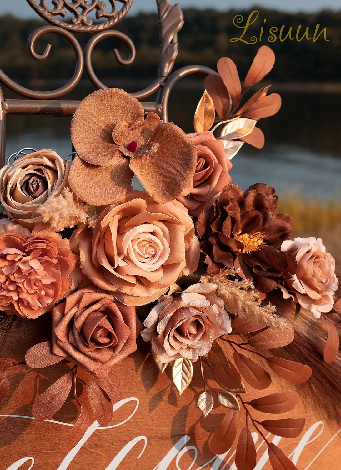 Wedding Arch Flowers, Artificial Flowers for Reception Backdrop and Welcome Ceremony Sign, Large