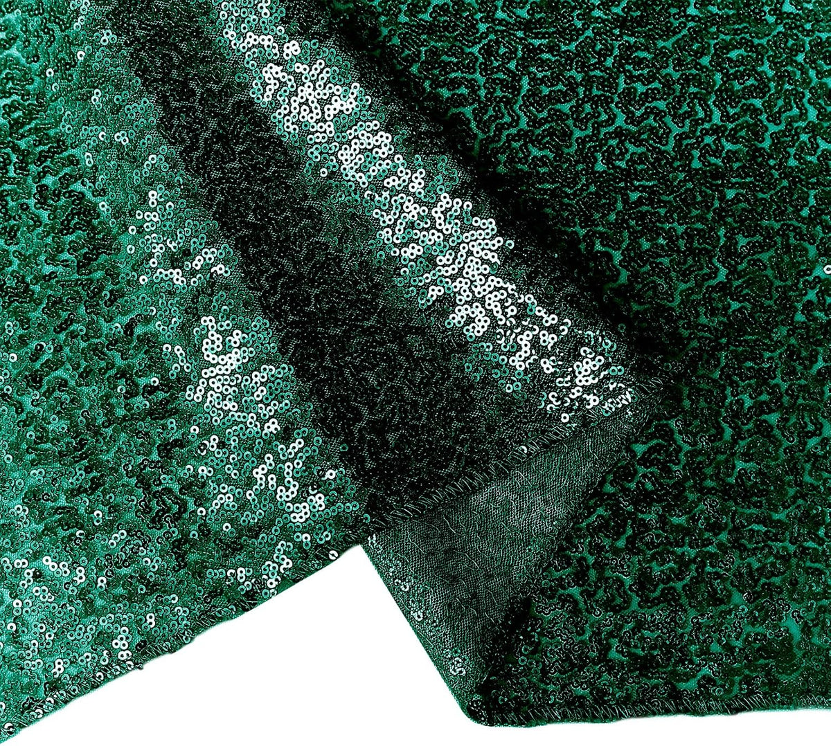2 Packs 12 x 72 inches Sequin Table Runner, Hunter Green Glitter Table Runner for Birthday Party