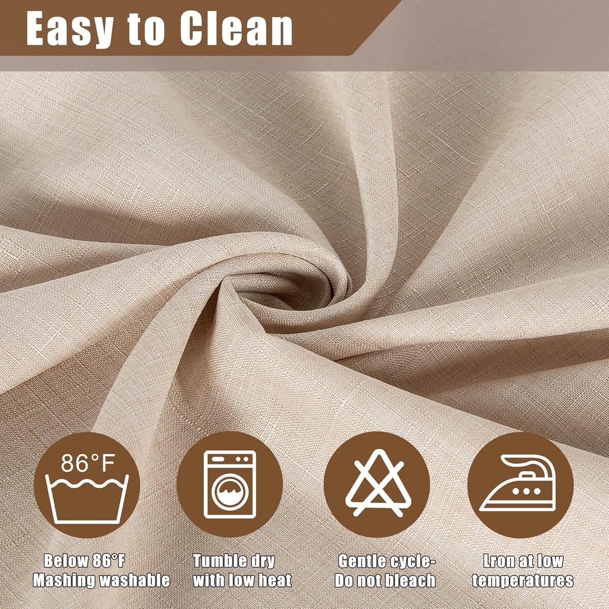 Fitable Linen Textured Tablecloth Washable Fabric Rectangle Table Cloth for 8 Foot Tables, Holiday