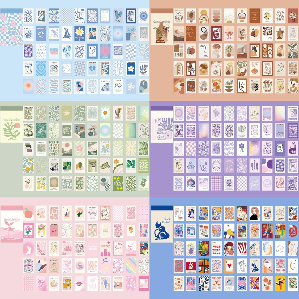 12 Sets 600 Sheets Washi Stickers for Journaling, Boho, Abstract, Vintage Scrapbook Sticker Set for