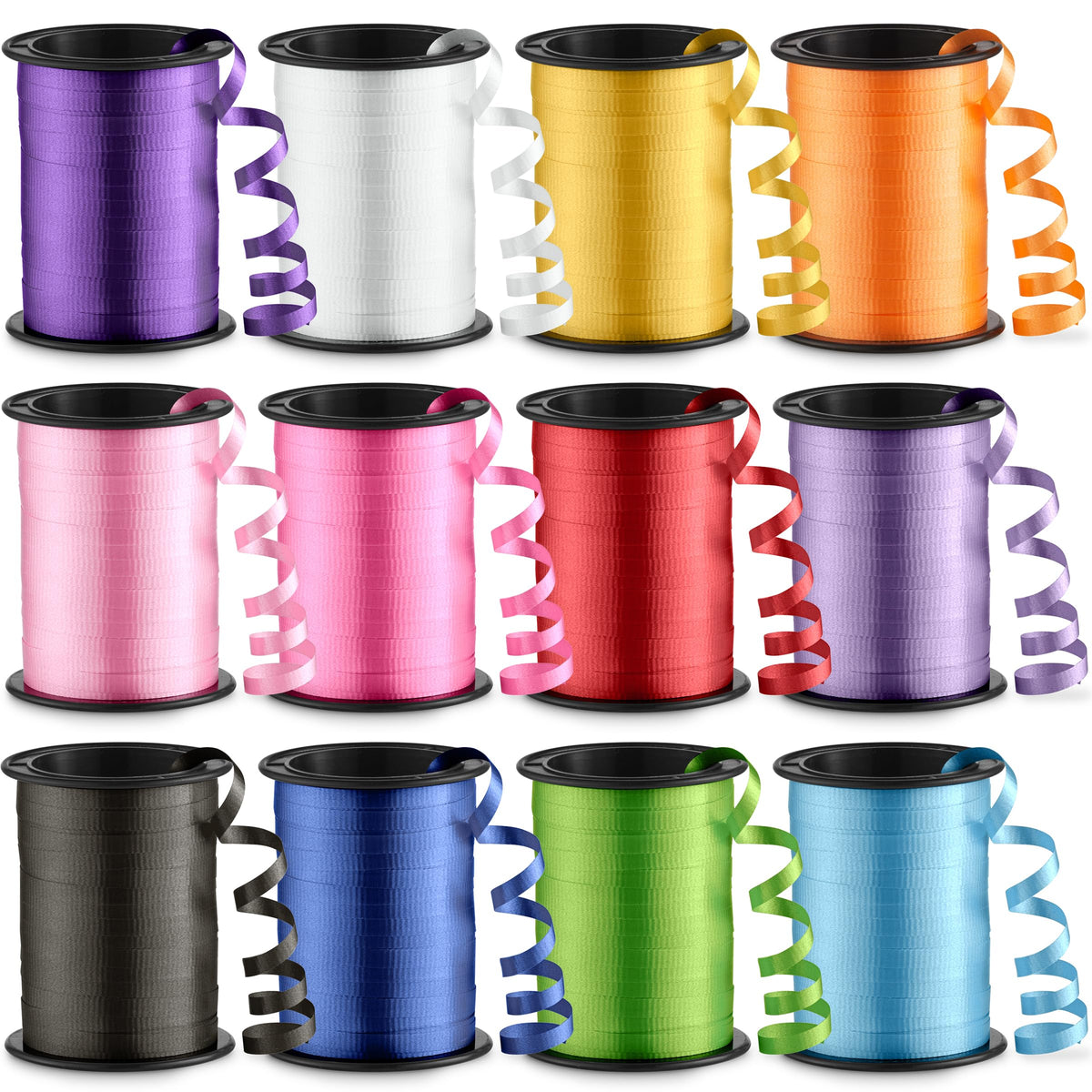 Curling Ribbon for Gift Wrapping (12 Rolls) Balloon Ribbon Assorted Colors