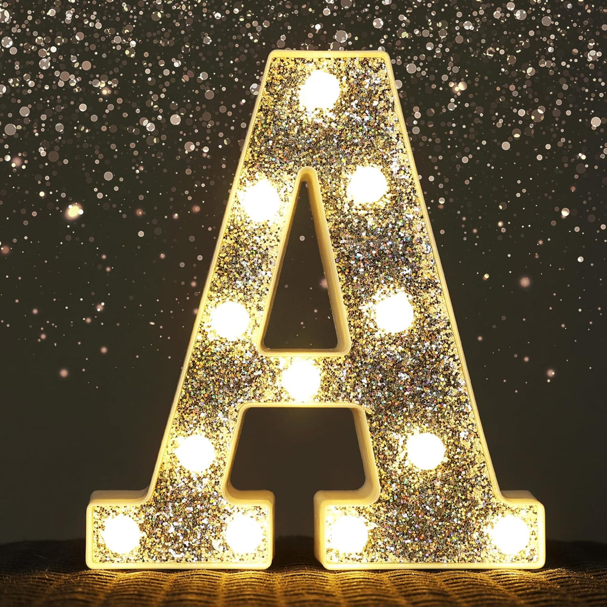 Light Up Letters, Marquee Light Letters for Table Decorations, Glitter Light Up Signs for Prom