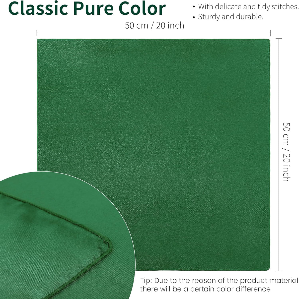 ANECO 16 Pack Square Satin Napkin Bright Silk Table Napkin Soft Smooth Fabric Table Napkin for