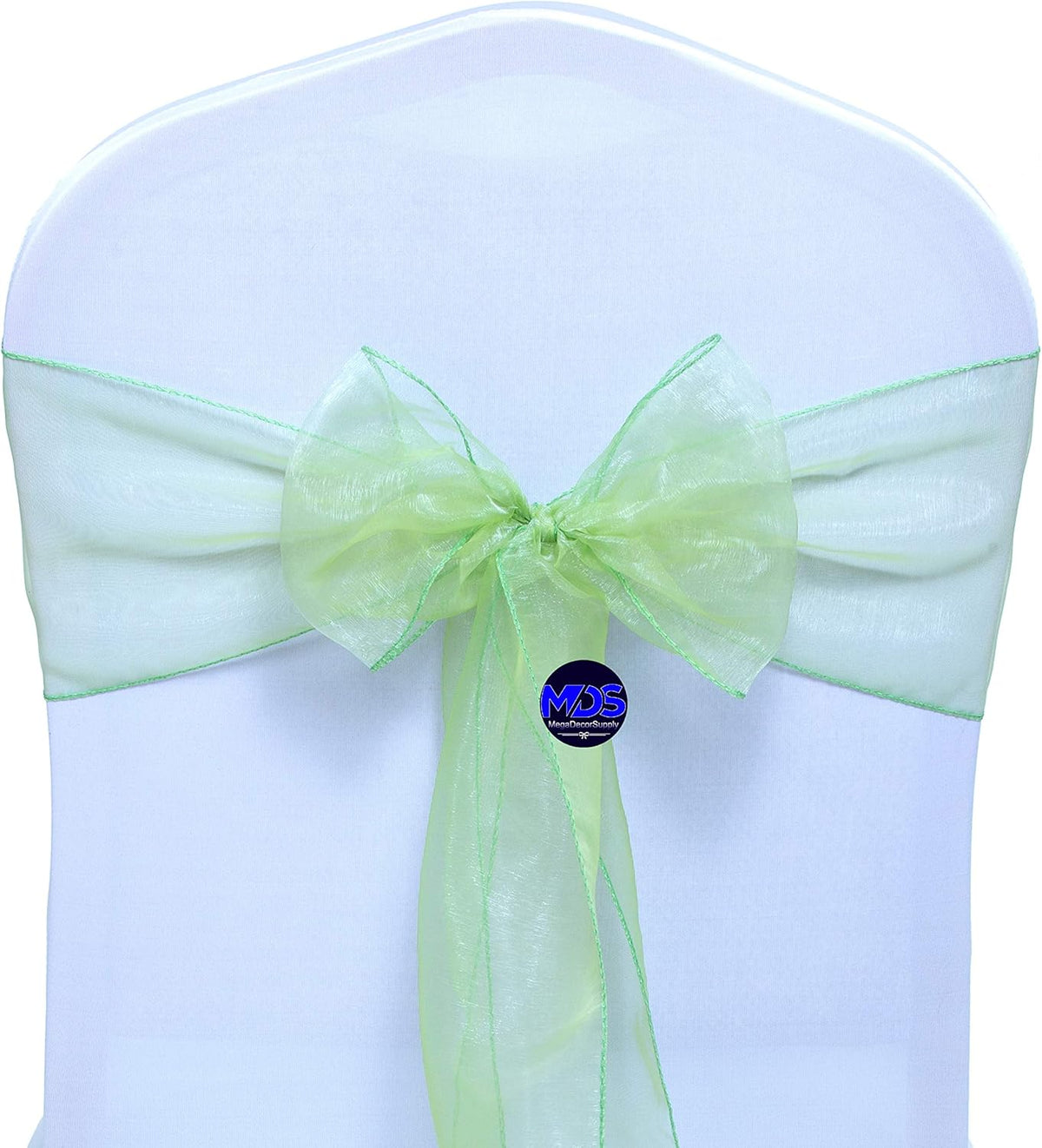 MDS Pack of 50 PCS Organza Chair Sashes Wider Dining Chair Bows Ribbon Tie Back for Wedding Party