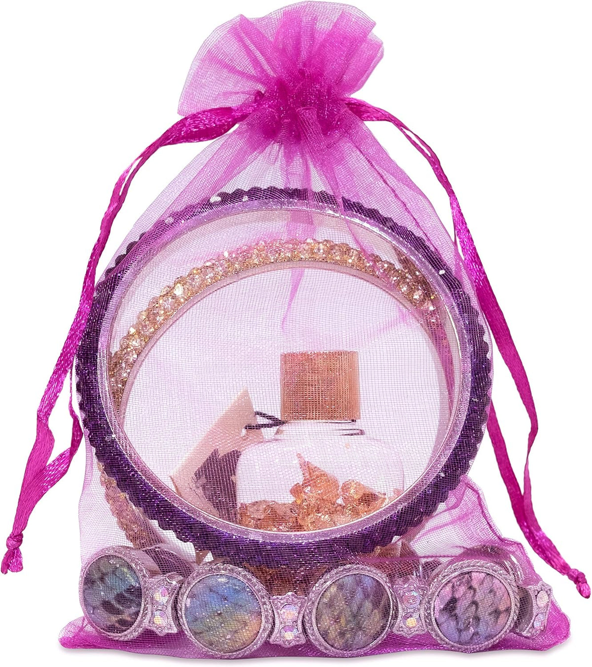 TheDisplayGuys 48-Pack 4x6 Hot Pink Sheer Organza Gift Bags with Drawstring, Jewelry Candy Treat