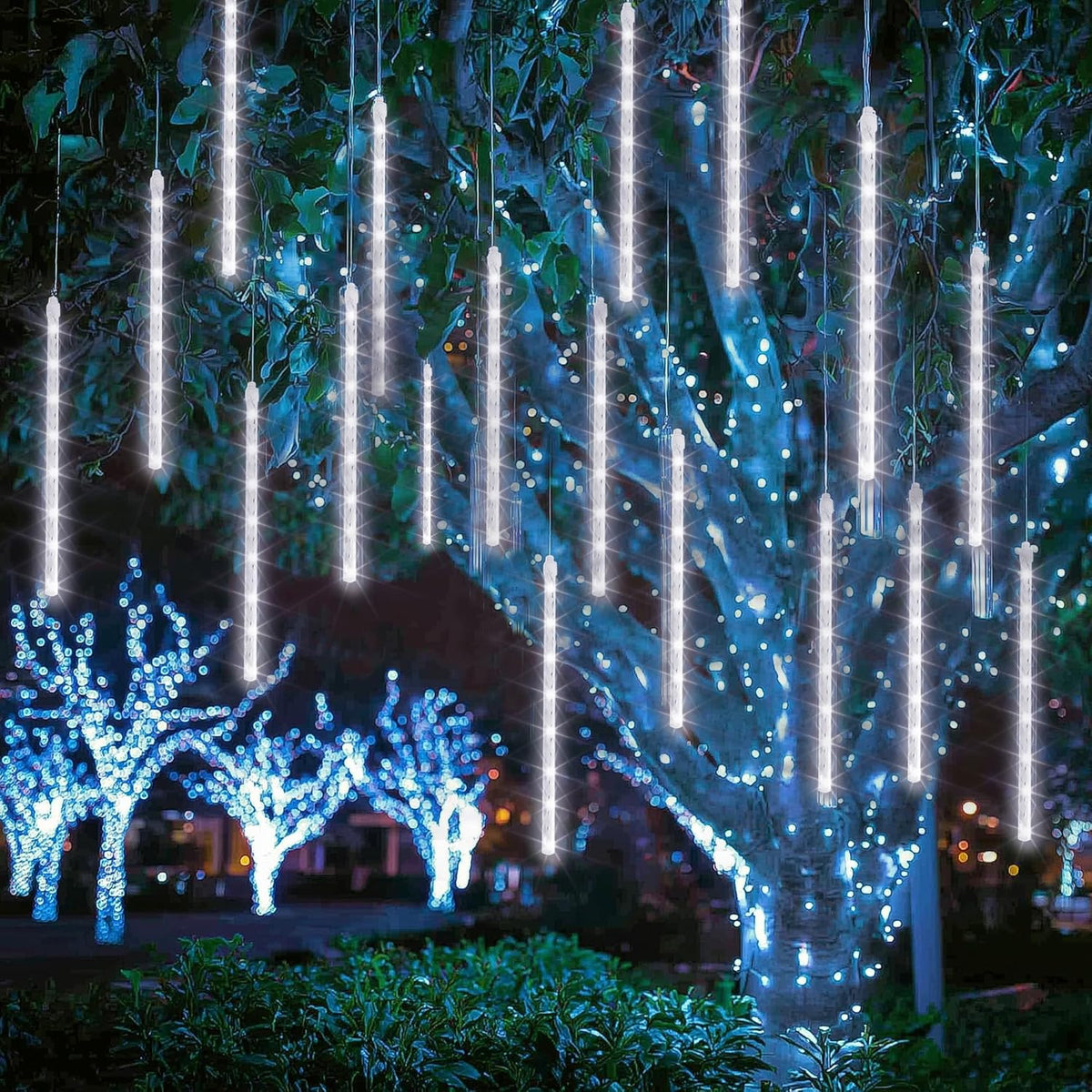 Dazzle Bright 1728 LED Christmas Light, Meteor Shower Rain Lights 11.8 Inch 48 Tubes, Waterproof