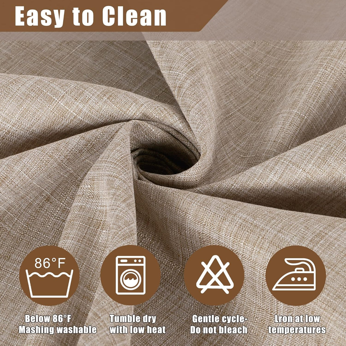 Fitable Linen Textured Tablecloth Washable Fabric Rectangle Table Cloth for 8 Foot Tables, Holiday