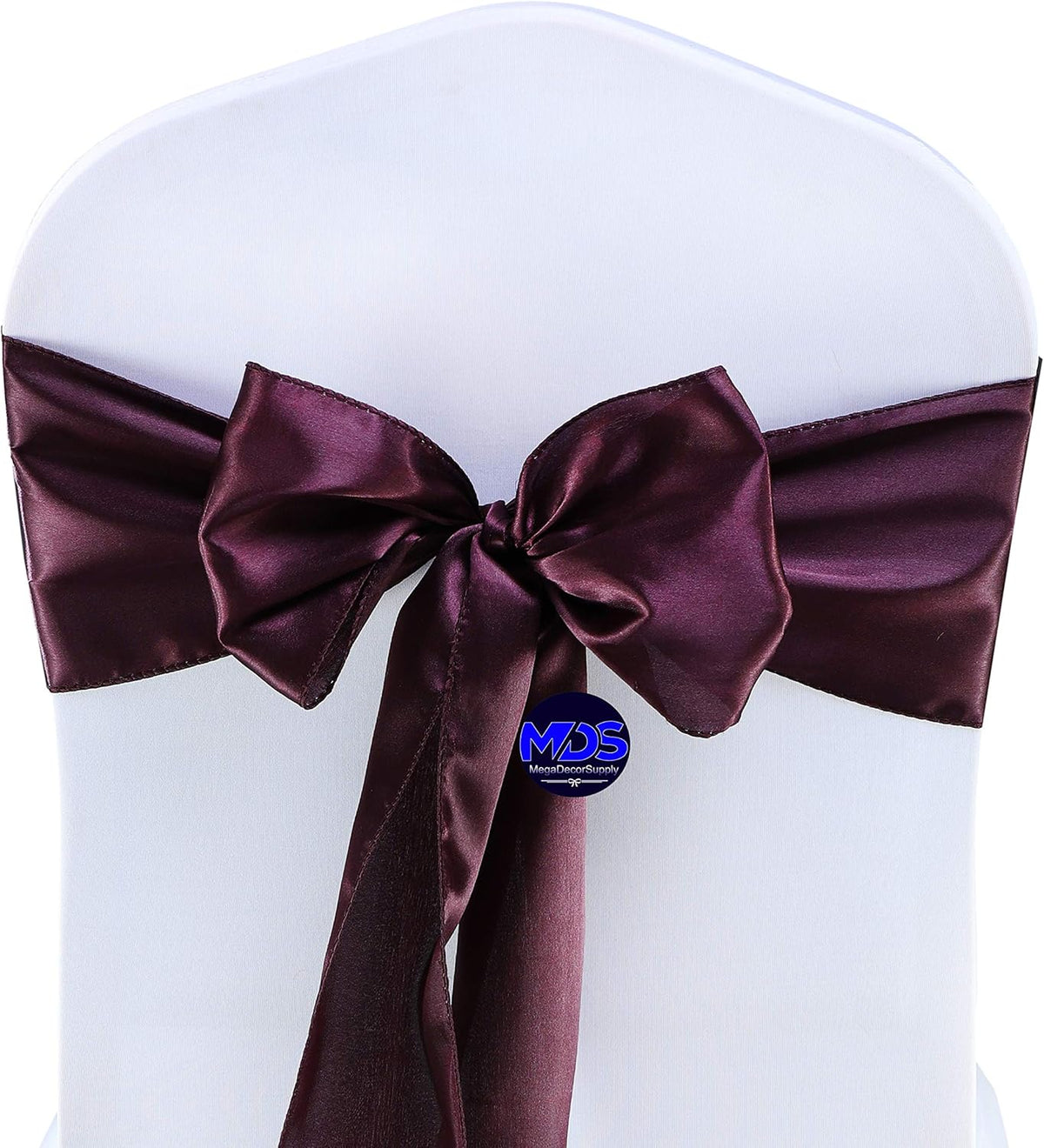 MDS Pack of 75 PCS Satin Chair Sashes Charmeuse Sateen Dining Chair Bows Ribbon Ties Back Sash for