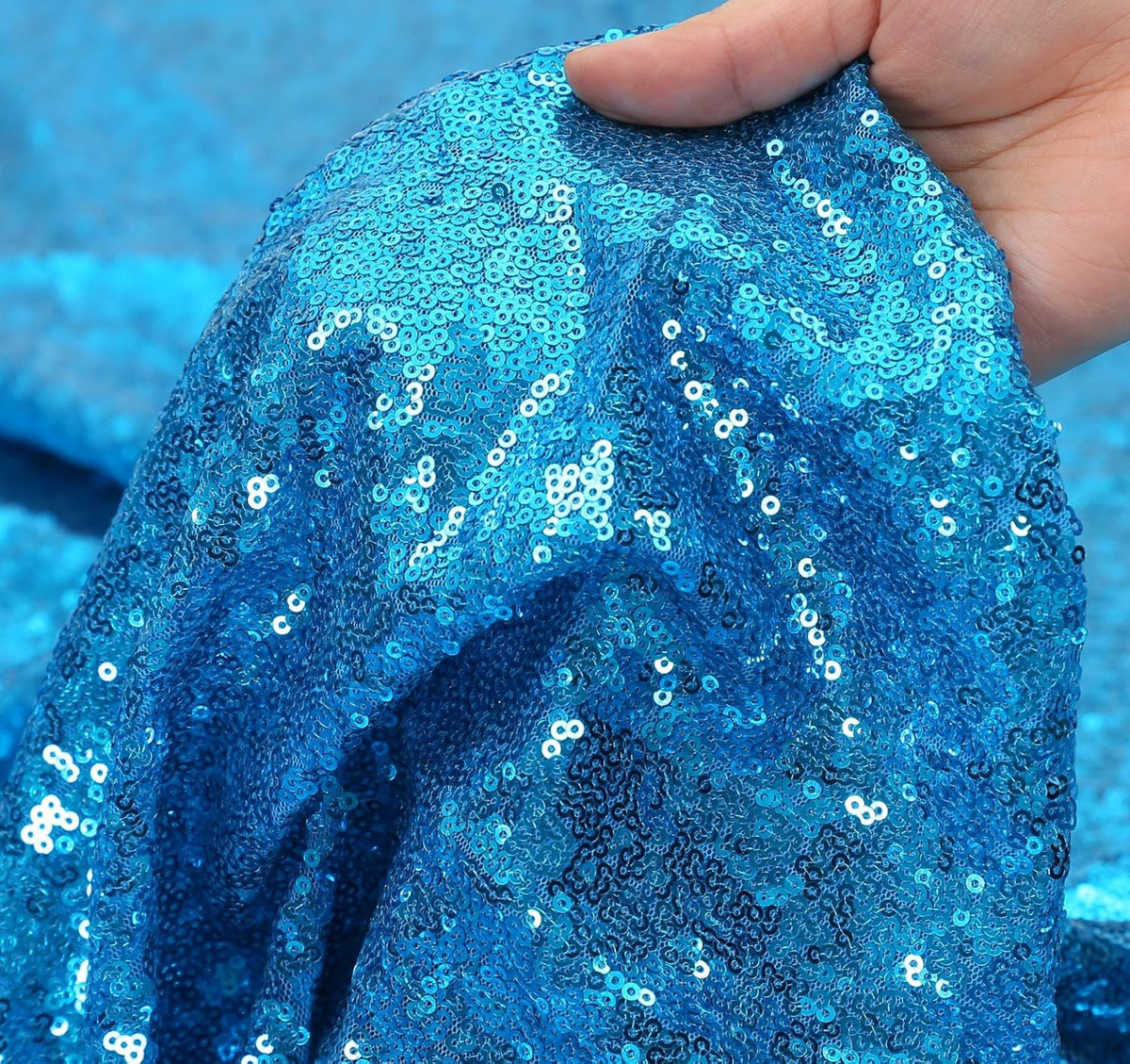 Eternal Beauty Turquoise Sequin Backdrop, 4x7 Ft Glitter Background Curtains for Shimmer