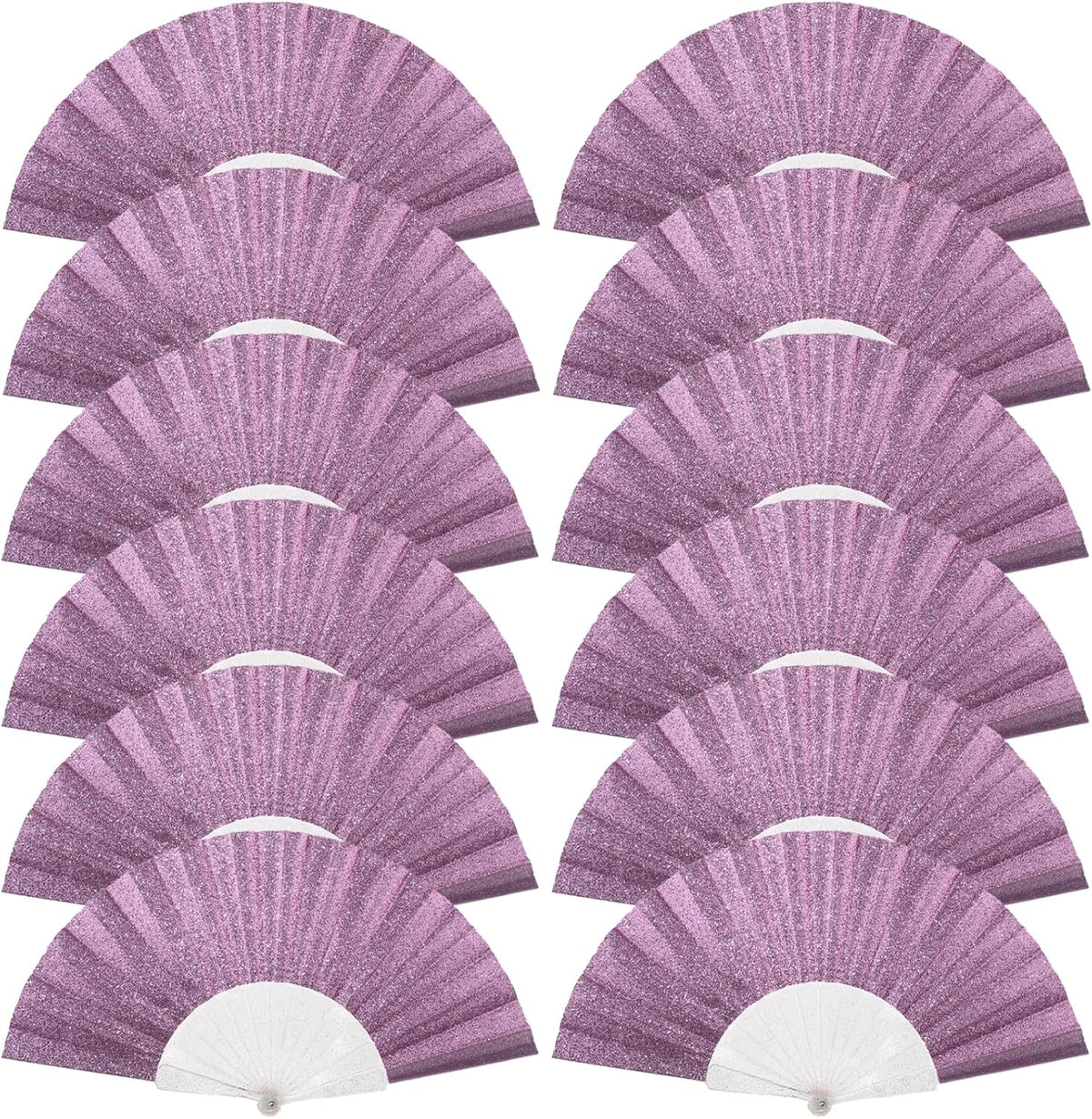 12 Pack Handheld Fan,Folding Hand Glitter Fan with Shining Transparent Fan Rib – Ideal for Wedding