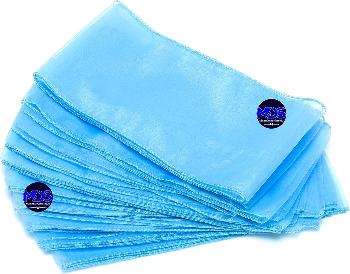 MDS Pack of 125 PCS Organza Chair Sashes Wider Dining Chair Bows Ribbon Tie Back for Wedding Party